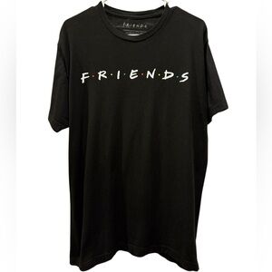 FRIENDS Black Tee with Colorful Dots